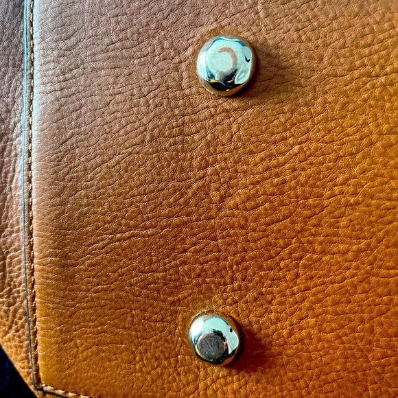 KAREN MILLER gorgeous tan handbag in genuine leather - Picture 5 of 10